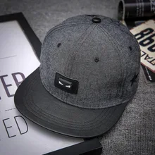

Hats Man Embroidery Five-pointed Star Hip Hop Hat Small Monsters Eye Patch Leisure Time Plain Edge Cap baseball cap
