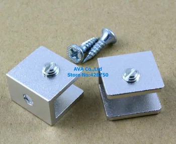 

16 Pieces Glass Shelf Clamp Clip Bracket Shelf Support For 5-8mm Glass / Rectangular / Aluminum