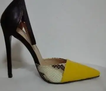 

High Quality Summer Ladies Mixed Color Cobra Sexy Pumps Pointed Toe Thin and High Heels party Dress Shoes
