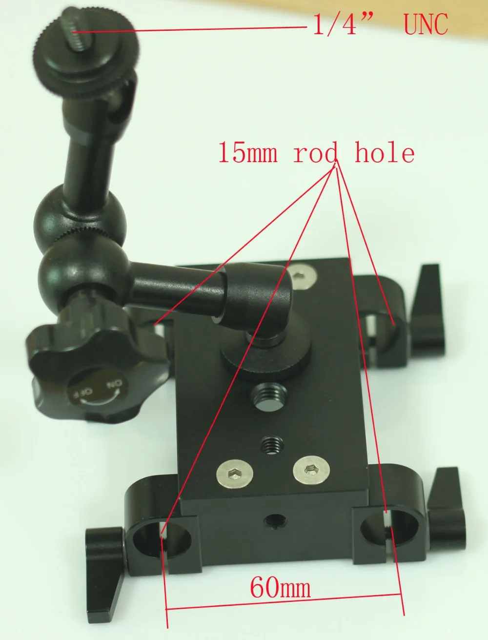 15mm-railblocks-w-tripod-mounting-plate-and-7-articulating-magic-arm-for-dslr-camera