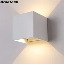 Открытый водонепроницаемый IP65 светодиодный наружные настенные лампы, регулируемый угол света луч открытый крыльцо фонари на садовую ограду, комнатное настенное освещение