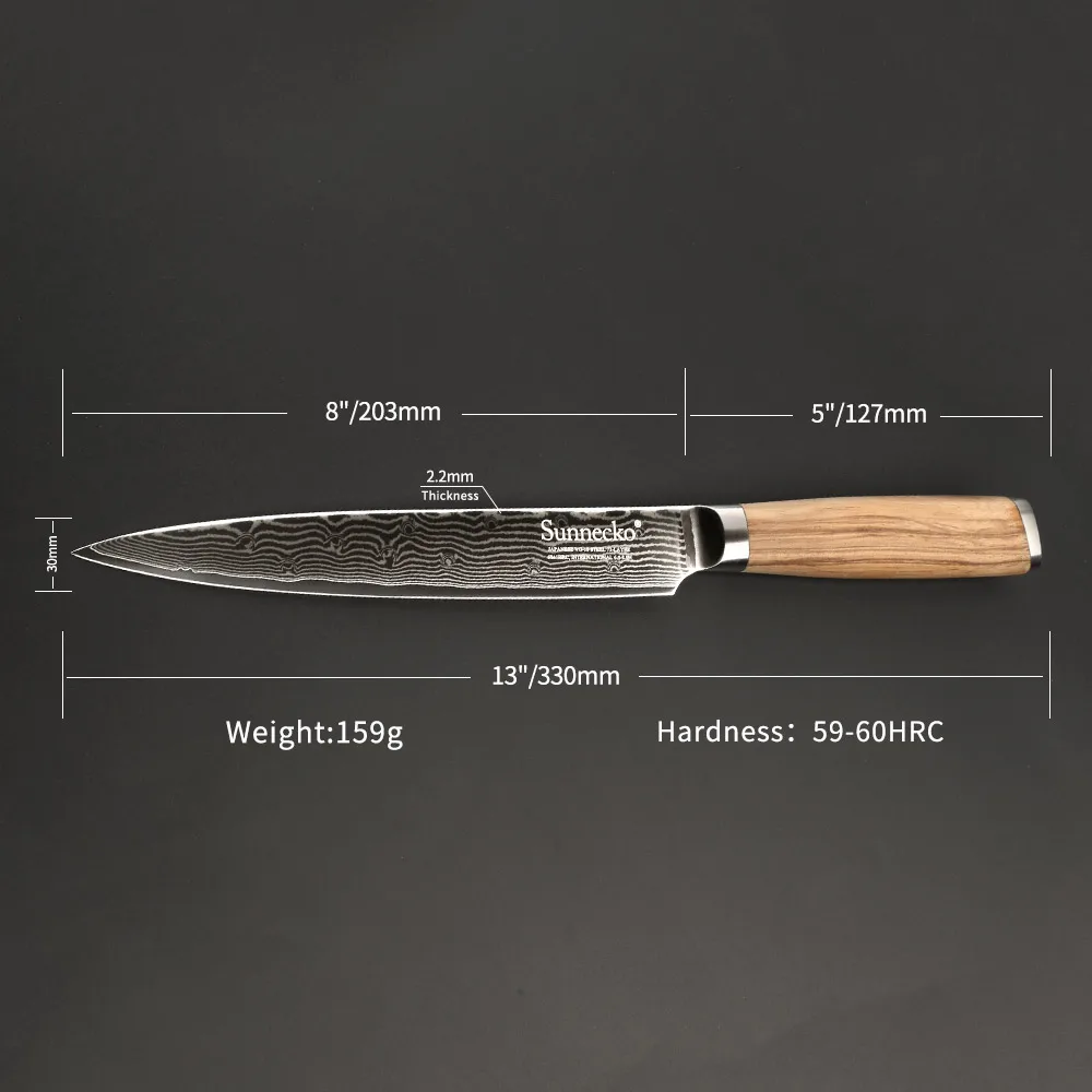 Нож кухонный из дамасской стали VG10 8 дюймов с деревянной ручкой|kitchen knife damascus|knife