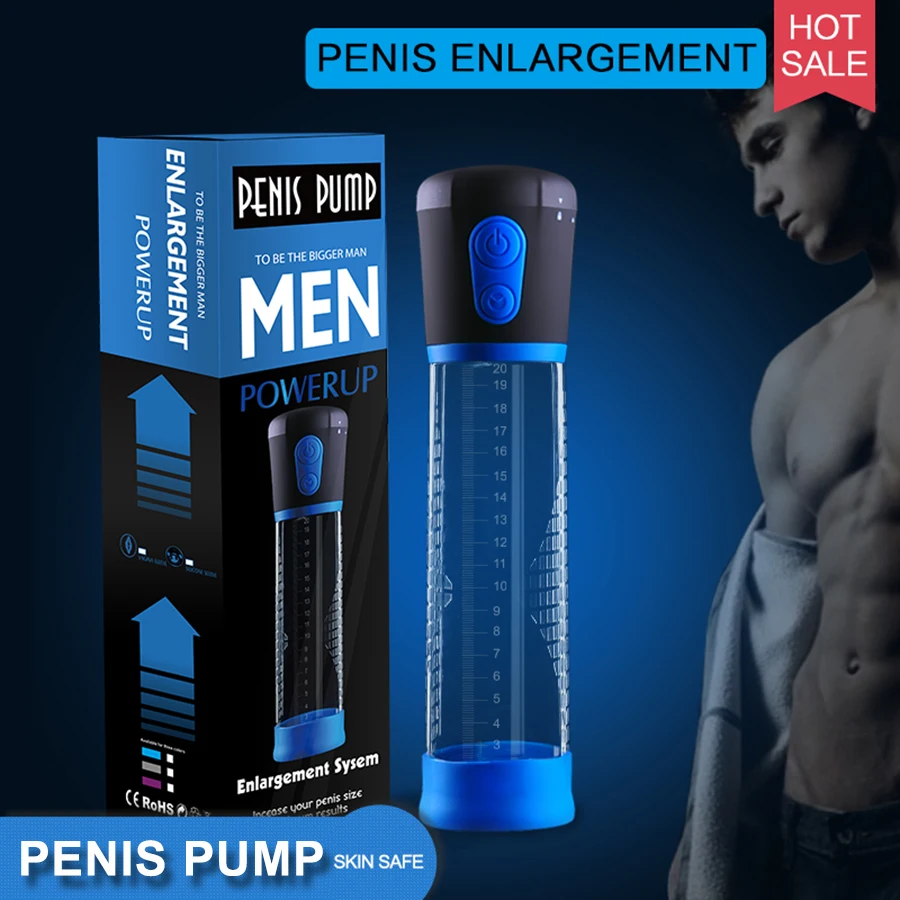 Goedkoop Elektrische Penis Pomp Automatische Vacuüm Dildo Uitbreiding Pomp Seksspeeltje Mannelijke Erectie Training Extender Mouw
