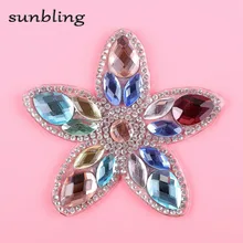 DIY патчи DMC класс хорошего качества горный хрусталь на заказ цветочный узор прозрачные цветные железные, с кристаллами-на горячей фиксации моды патч