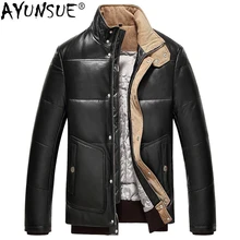 AYUNSUE кожаная куртка, зимняя куртка из натуральной овчины, куртки-пуховики, мужская уличная куртка, Doudoune Homme LSY070032 MY1364