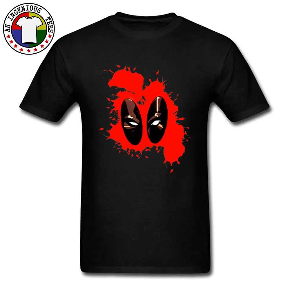 Deadpool Splattered 1226 Male Slim Fit Normal Tops Shirts Round Collar Fall 100% Cotton Tshirts Gift Short Sleeve Tee Shirts Deadpool Splattered 1226 black
