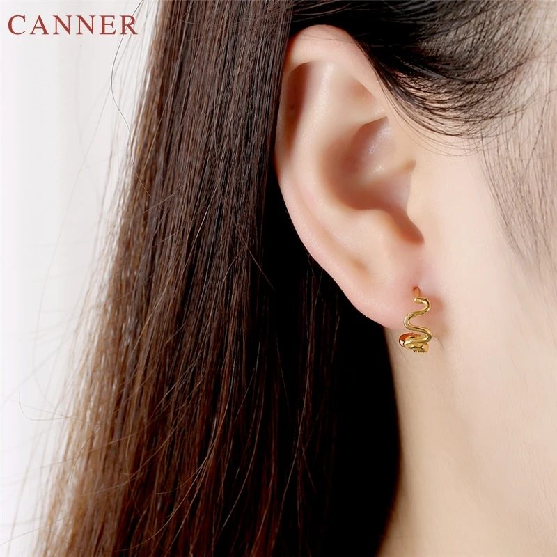 925 Sterling Silver Hollow Geometric Stud Earrings for Women Gold Small Earrings 2019 Fashion Jewelry Girls Gifts brincos C40