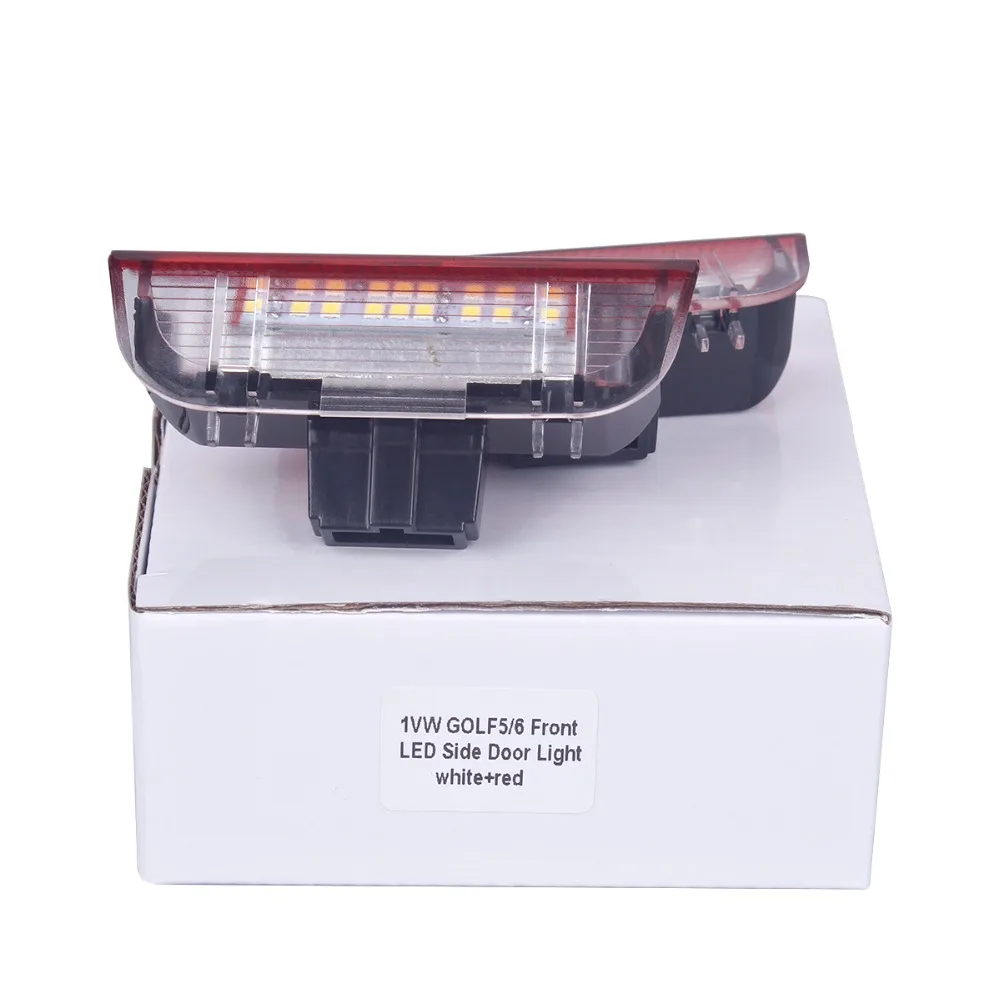 2 قطعة سيارة LED الباب ضوء تحذير مرحبا العارض لشركة فولكس فاجن باسات B6 B7 CC جولف 6 7 جيتا MK5 MK6 تيغوان شيروكو مع تسخير