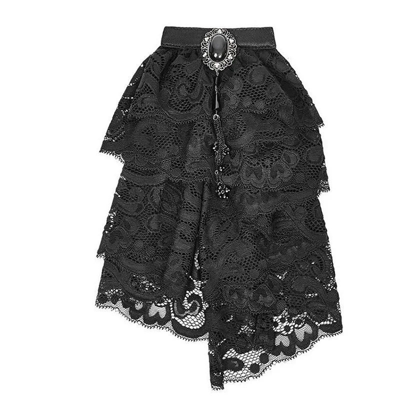 

Punk Gothic Victorian Men Black White Neck Tie Steampunk Man Vintage Palace Neckties Lace Fabric Clothing Accessories Free Size