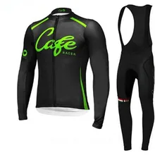 Cafe Для мужчин Велоспорт Джерси Ropa Ciclismo длинный Костюмы Bicicleta Велоспорт плотно велосипед Джерси Велосипедная форма Лидер продаж