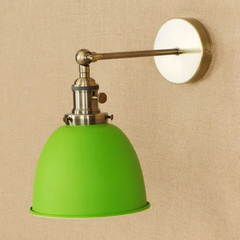

DOXA Nordic Loft Wall Lamp Iron Retro LED Wall Light Green Romantic Apliques De Pared Round Creative Aplik Lamba Bedroom Sconce