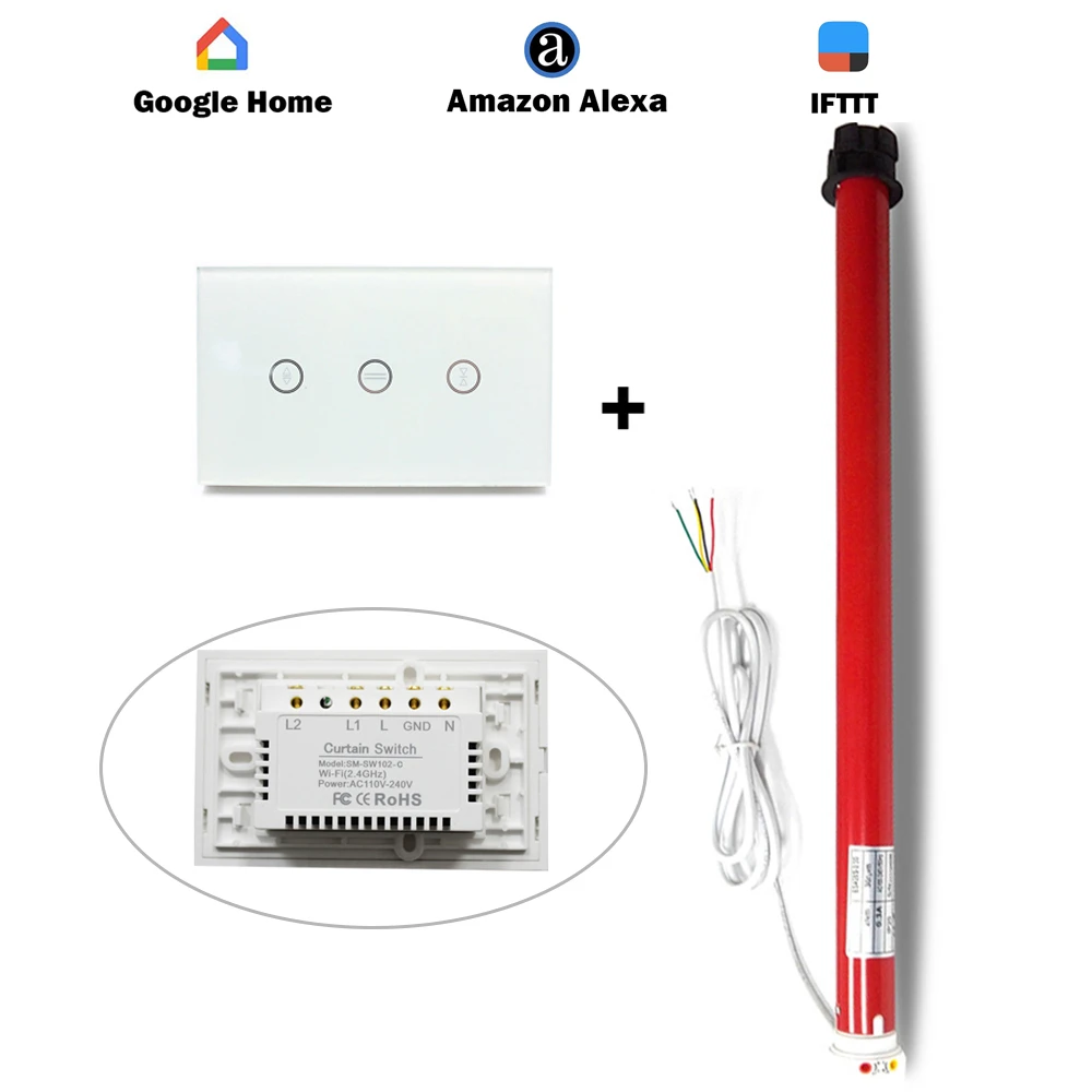 motor de cortina inteligente con interruptor ifttt automatizacion del hogar control por voz interruptor de control del temporizador para alexa
