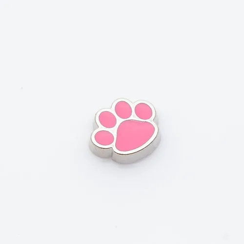 

Pink dog footprint, Floating charm fit floating charm lockets, FC0083,10PCS/LOT