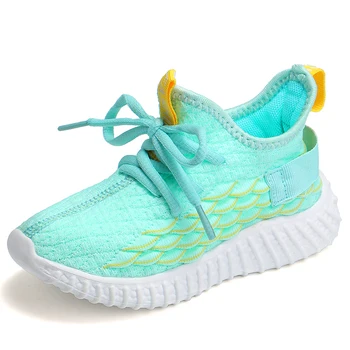 

2019 New Style Children's Shoes Flywire Mesh Running Shoes for Boys Girls Sneakers Kids Sport Shoes Lace Up Trainers Walking