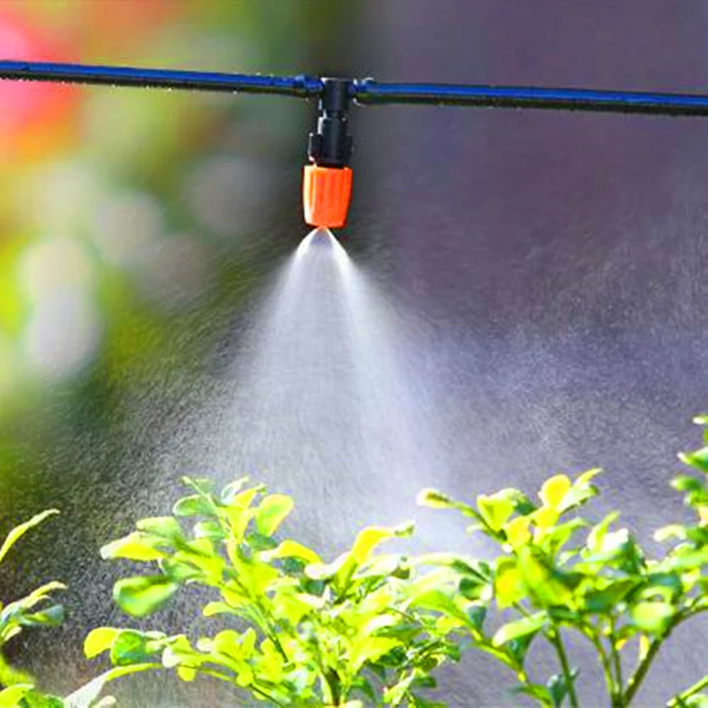 

50pcsMicro Spray Adjustable Flow Irrigation Drippers Garden Sprinkler with 3 Tee Irrigation Misting Drip Kit