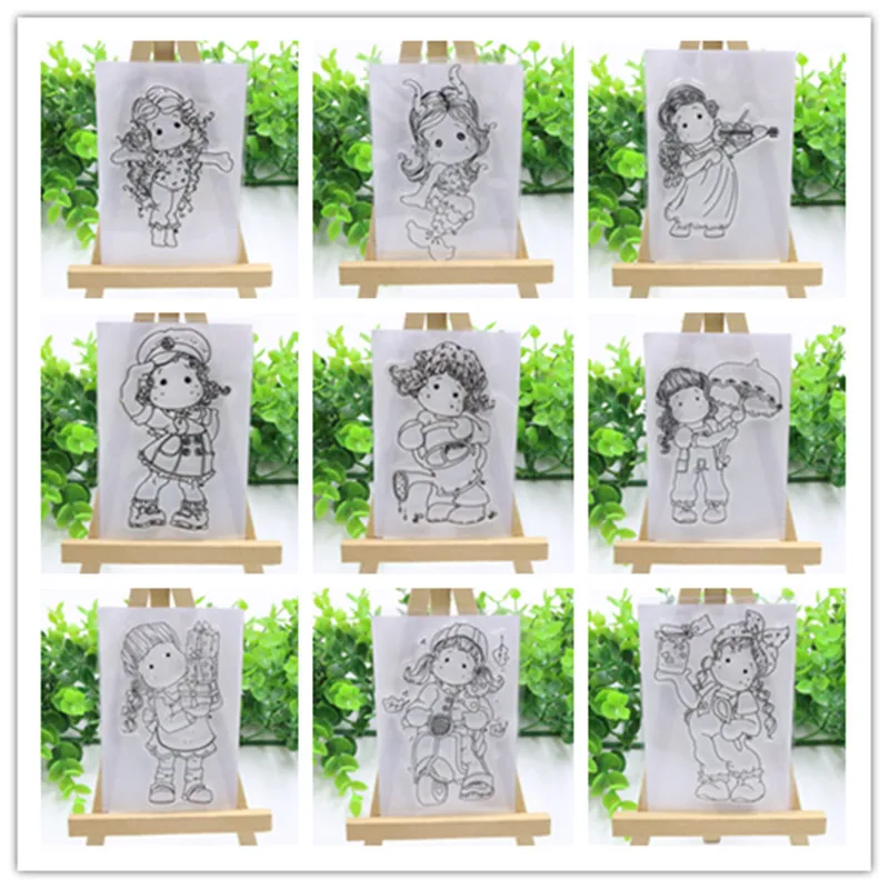 

Various girls Transparent Clear Silicone Stamps for DIY Scrapbooking/Card Making/Kids Fun Decoration Supplies