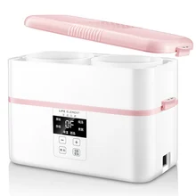 Intelligent Electric Lunch Box Automatic Rice Cooker 4 Grid Family Appointment Synchronization LCD Monitor Touch Smart 300W 2L smart appointment timing rice box cooking ceramic lunch smart lunch box high capacity ceramic cooking rice hot dish insulation