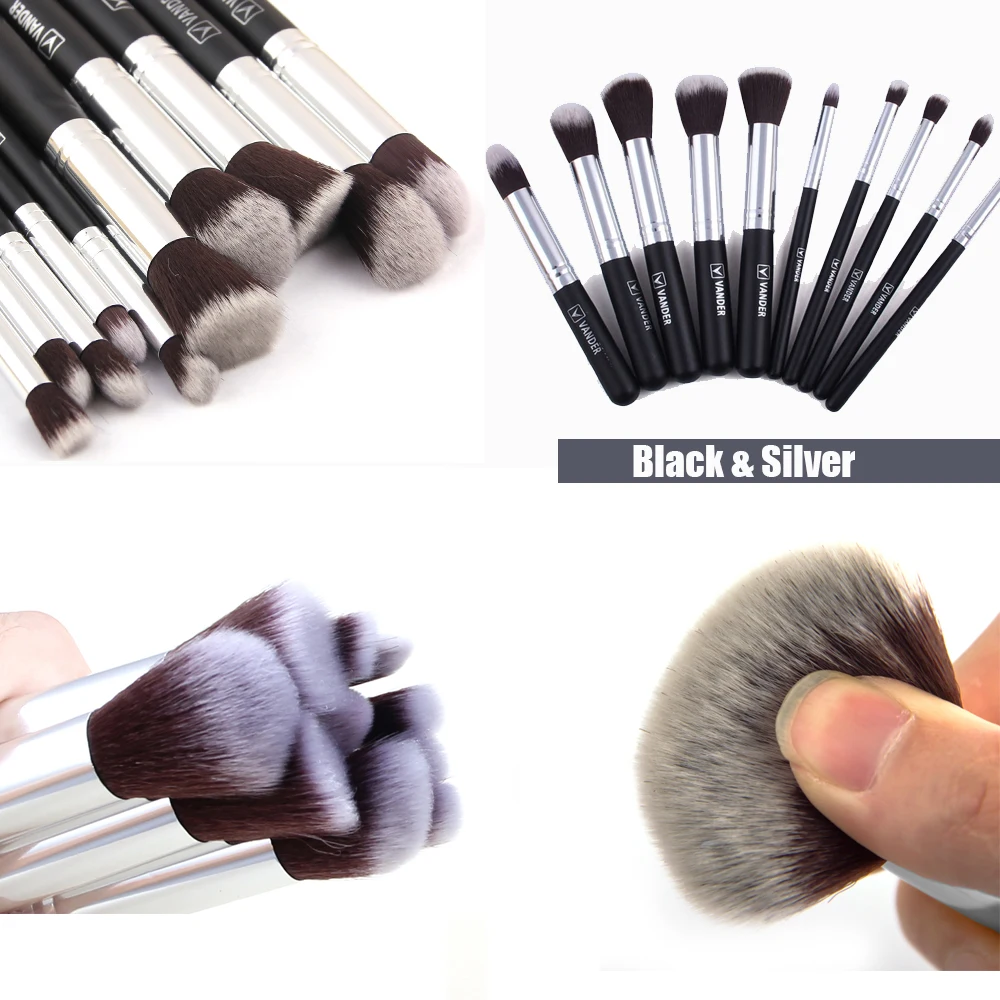 10pcs Makeup Brushes Set Cosmetic Eyeshadow Face Powder Foundation Blending Blush Lip Brush Beauty Tool Kit Set 3)