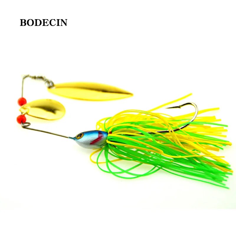 4PCS Fishing Lure Wobblers Lures Sinking Spinners 17G Spoon Bait Tackle Artificial Baits Metal Sequins Chartreuse Spinnerbait (9)
