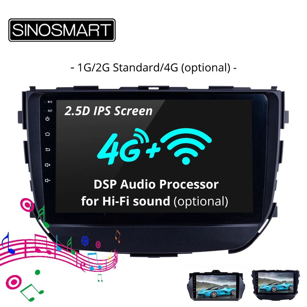 

SINOSMART 2.5D IPS 1G/2G Car Navigation GPS Player for Suzuki Alivio/Vitara Brezza 2016-2019 32EQ DSP, 4G RAM Optional
