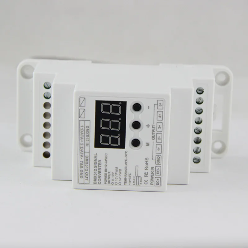 BC-835-010V-DIN-RJ45 din-рейку 5CH led DMX512/1990 сигнал до 0-10 В или ШИМ 10 в 5 в преобразователь сигнала DMX512 контроллер, DC12V-24V