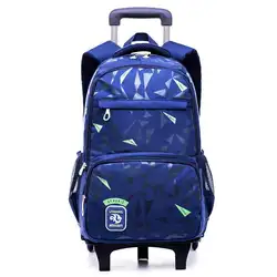 Бренд дети могут подняться по лестнице багаж школьная сумка на колесах студенческий ранец Повседневный чемодан 5-10 лет Детский рюкзак для
