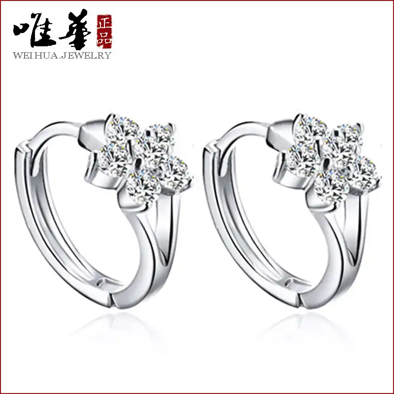 925 пробы серебряные серьги женские корейские милые серьги в виде снежинок Настоящее серебро Хооп Серьги Корейская версия отправить его под...