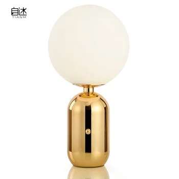 

Modern Dining Living room Smoke gray Glass Table Lamps Bedside Lighting Nordic Balloon glass table lamps office desk lamps