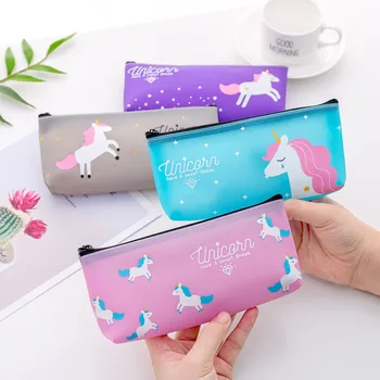 

12pc/lot Dream PVC Unicorn horse storage bag / fashion women student creative stationery bag/pencil pen cosmetic bag