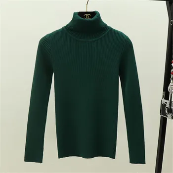 

Turtleneck Knitted Sweater Pullover Women Autumn Winter Fashion Solid Pull Femme Jumpers Long Sleeve Casual Slim Sweaters