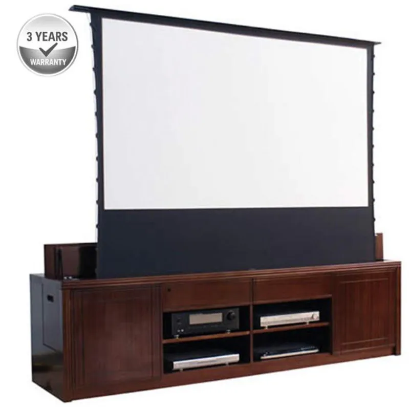 

4:3 Ascender electric motorized flooring up projector screen with hd progressive white 1.2gain