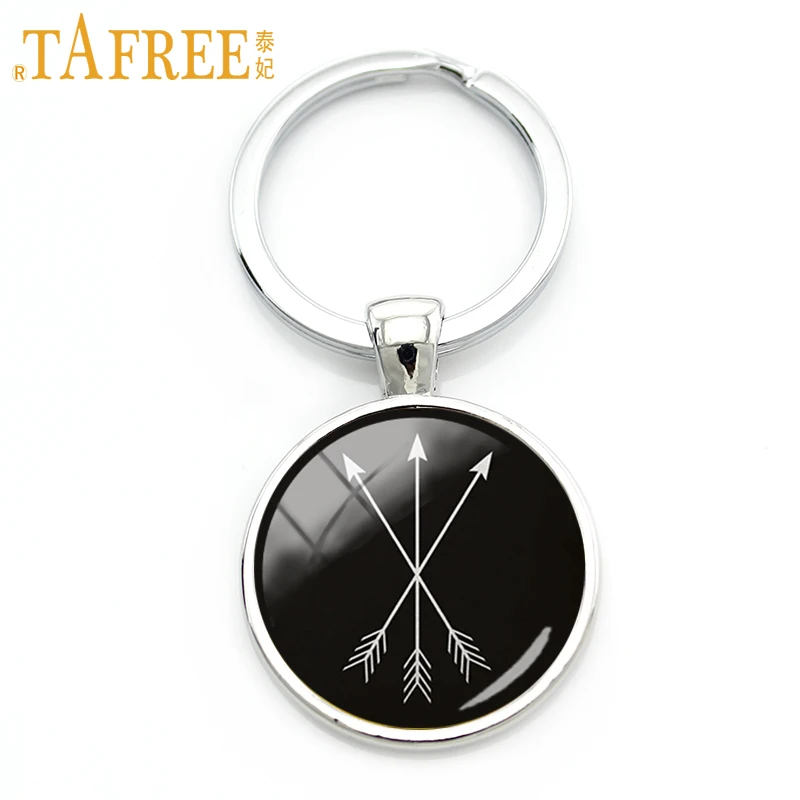 

TAFREE Brand Bow keychain designs of bows and arrows black geometric patterns key chian for women men special 2017 jewelry A90