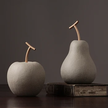 

Ceramic pear and apple ornaments modern minimalist home decor creative fruit ornaments living room wine cabinet home decoration