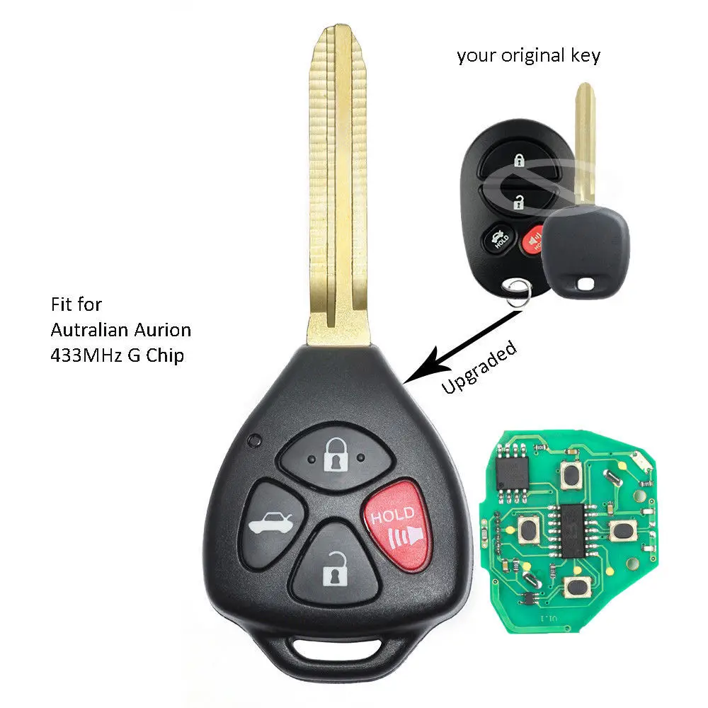 Обновленная версия интерфейса Keyecu 433 МГц G чип для Autralian Toyota Aurion 2006 2007 2008 2009 2010