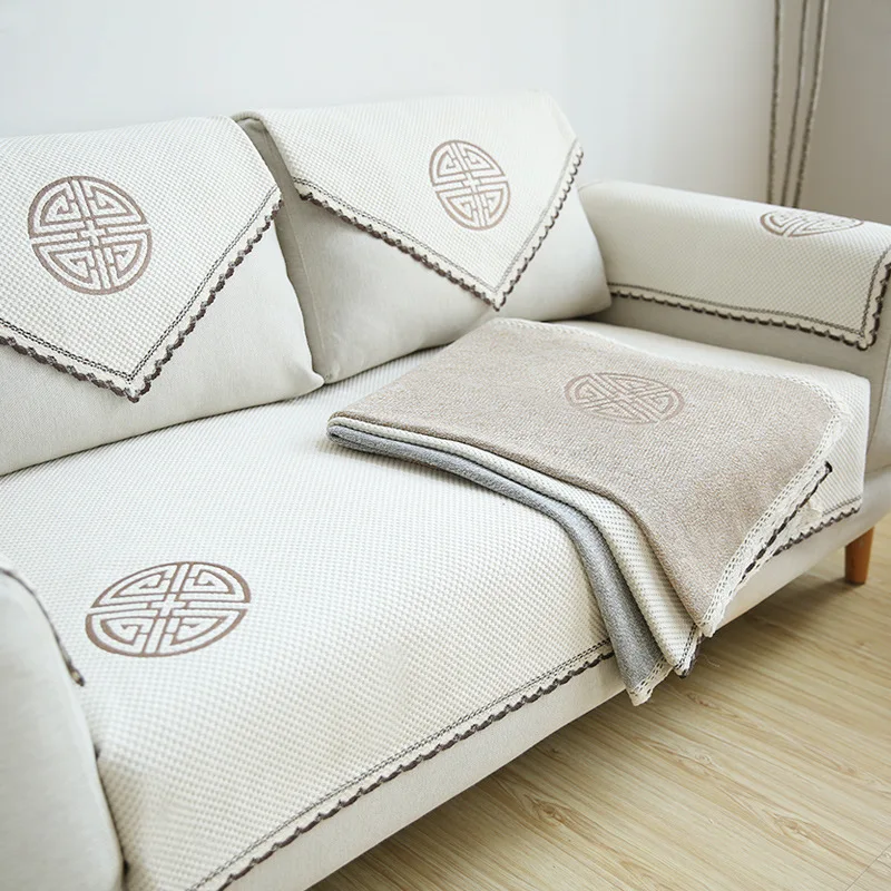 

Slow Tree Furniture Covers for Living Room Couch Covers for Sodas Modern Embroidered Sectional Sofa Mat