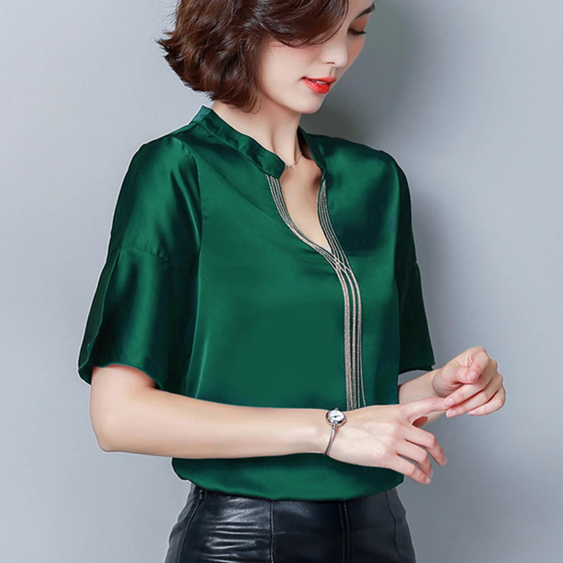 black satin ladies shirt