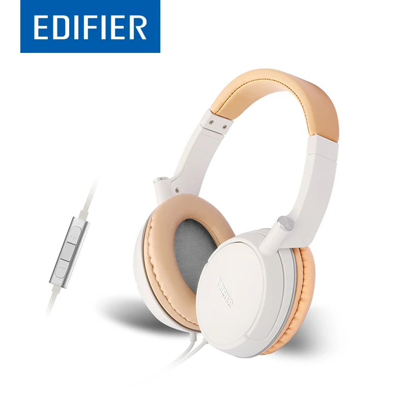 EDIFIER P841 Over-Ear HiFi Headphones Double Line Noise Isolating Comfortable Headset With Mic Flip Ear Design combaterwing m160 headset earphone ultra light ergonomic headphones over ear stereo with mic noise isolating for pc mac th58