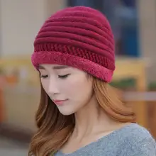 GBCNYIER Новогодний подарок шапка из кроличьего меха Вязаная Толстая теплая зимняя меховая женская шапка универсальная шапка для девочек подарок на год