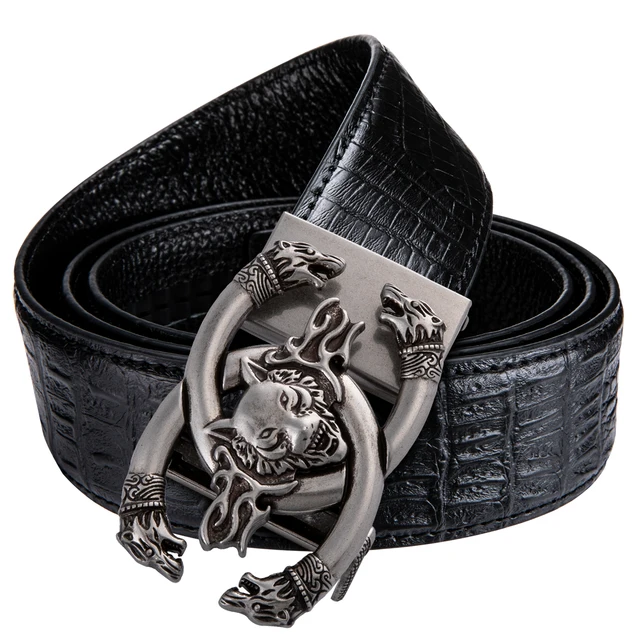 Hi tie Casual Designer Mens Black Belts crocodile luxury leather Belt