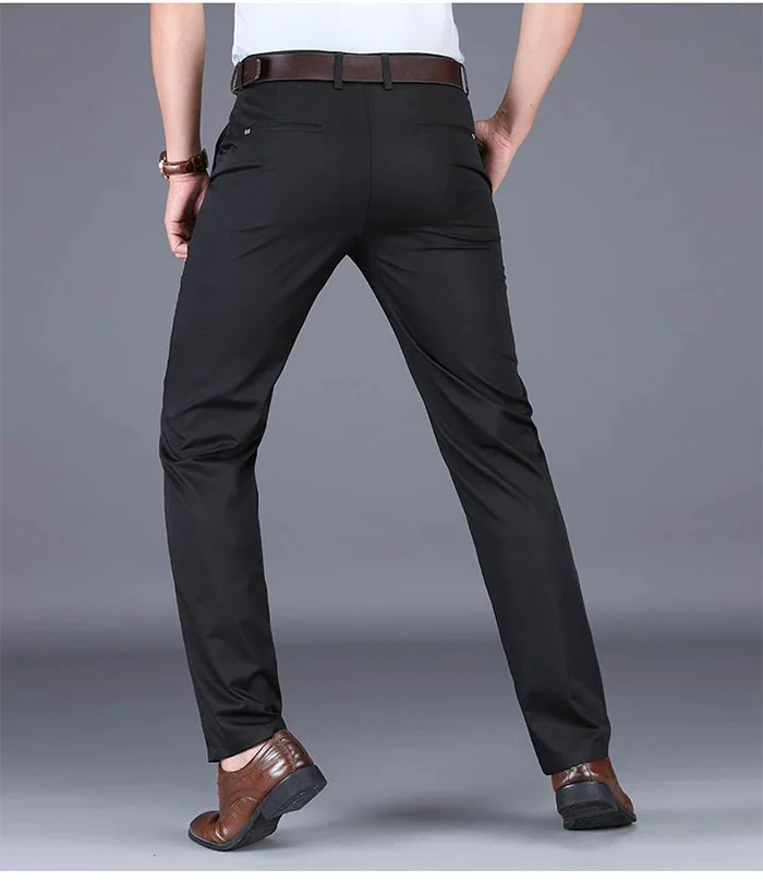Весна Лето Новые деловые брюки мужские хлопковые облегающие брюки-чиносы модные повседневные брюки Мужская брендовая одежда размера плюс 28-44