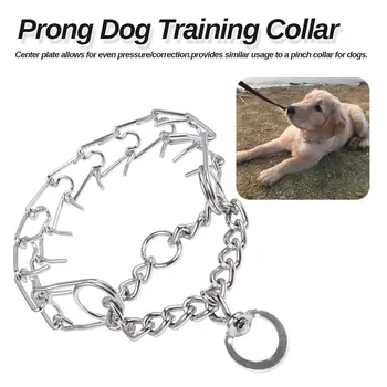 

Adjustable Dog Prong Training Collar Pinch Collar Dog Correction Dog Collar Choke Metal Chain Spike Collar Silver