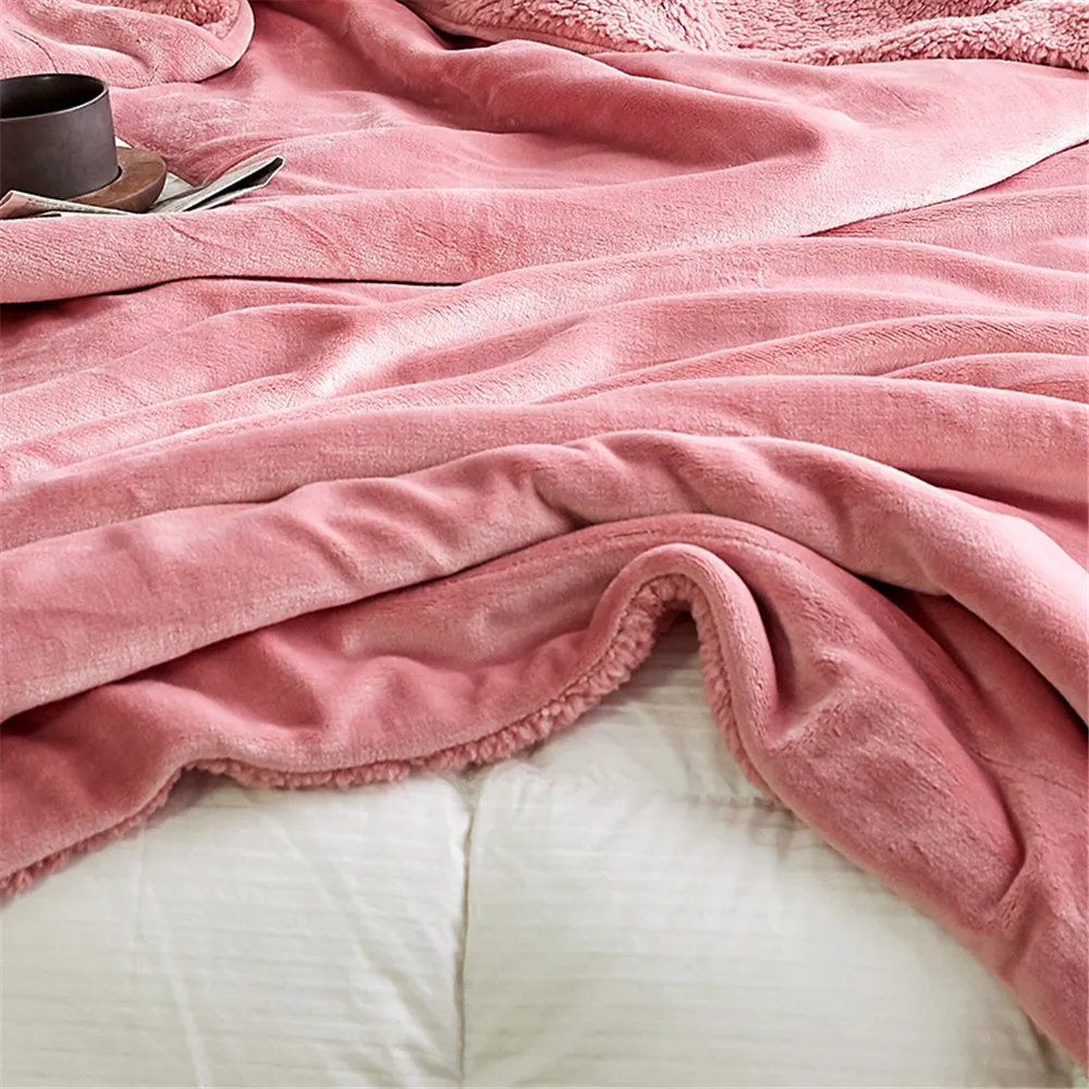 Розовое платье кроя принцесса, большой теплый толстый шерпа Одеяло покрывало Реверсивный Нечеткие для дивана, из микрофибры для кровать диван роскошный Одеяло s