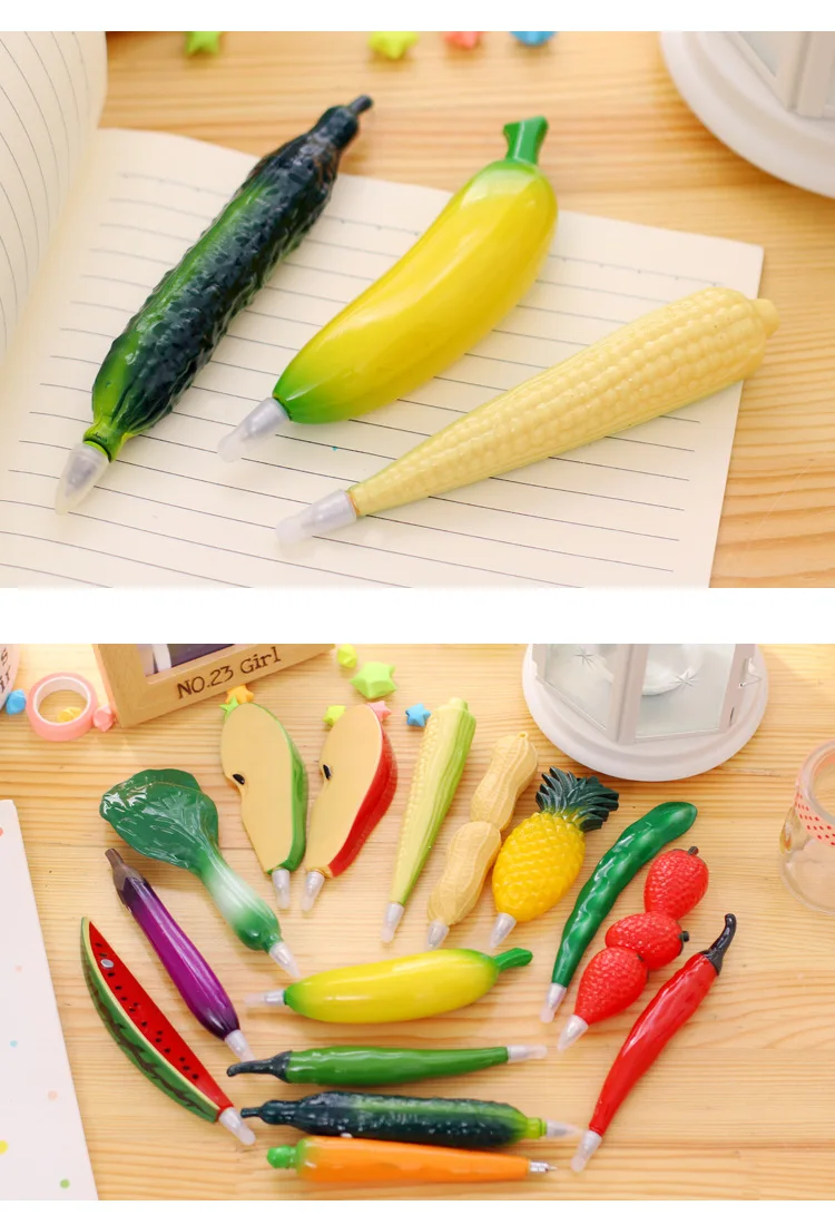 Милые Креативные фруктовые пластиковые шариковые ручки с магнитом Kawaii Овощной шарик ручки для детей студенческие новые подарки школьные канцелярские принадлежности