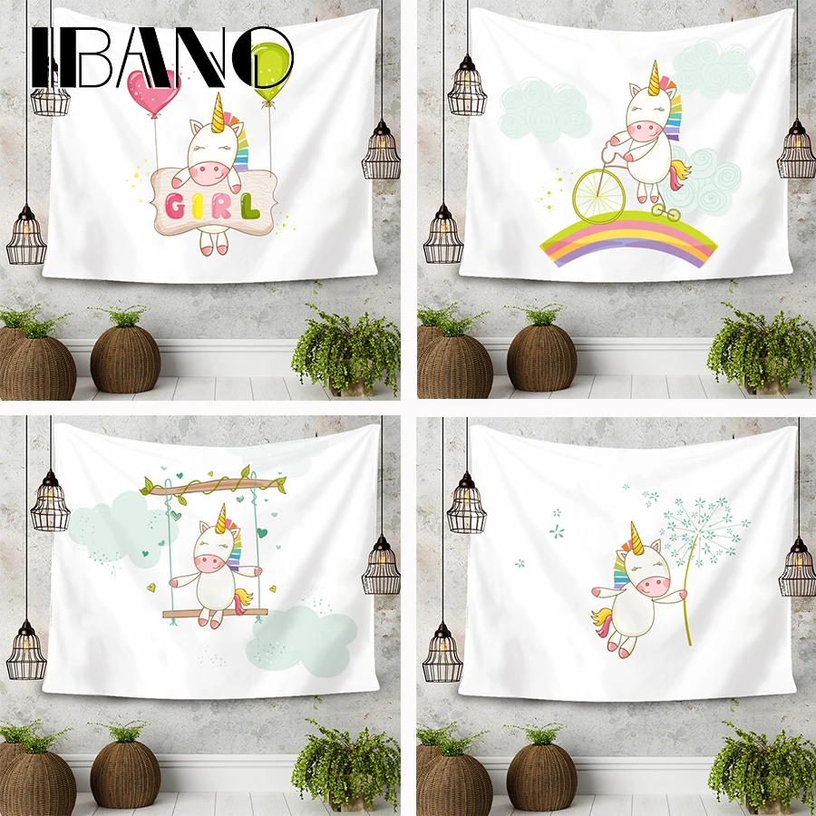 

IBANO Mandalas Tapestry Wall Hanging Kawii Unicorn Hot Design Thicken Tapestry Decoration for Bedroom Dorm Yoga Mat Tablecloth