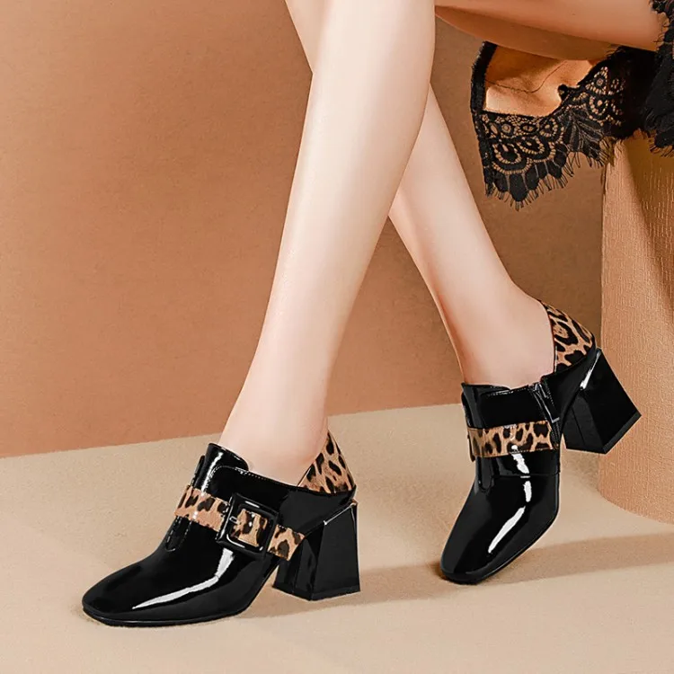 MORAZORA/Большие размеры 33–43 Новинка; ботинки из натуральной кожи женские осенне-зимние ботинки с пряжкой с квадратным Обувь на высоком каблуке на каждый день женские модельные туфли