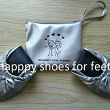 Г.; вечерние балетки с персональным принтом серебристого цвета;