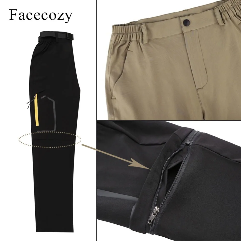 Facecozy мужские летние тонкие Походные штаны шорты трансформер уличные дышащие для