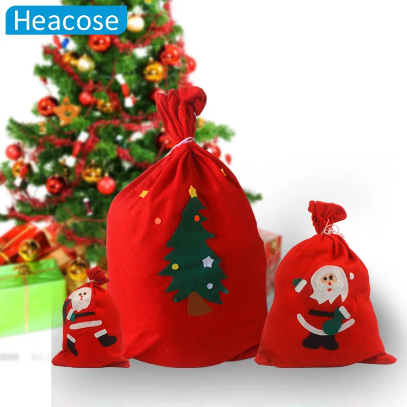 

2018 Santa Claus trees candy gift bag Christmas Stocking kids xmas decoration snowman candy bag bauble Christmas tree ornaments