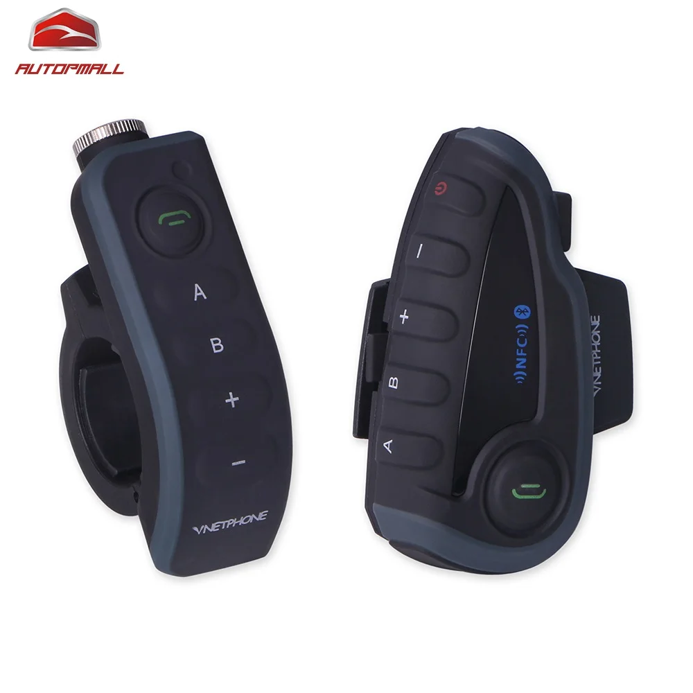 Electrónica para vehículos VNETPHONE® V8 Intercomunicador Moto Bluetooth BT con Mando a FM NFC 5 Jinetes raghuinstech.com