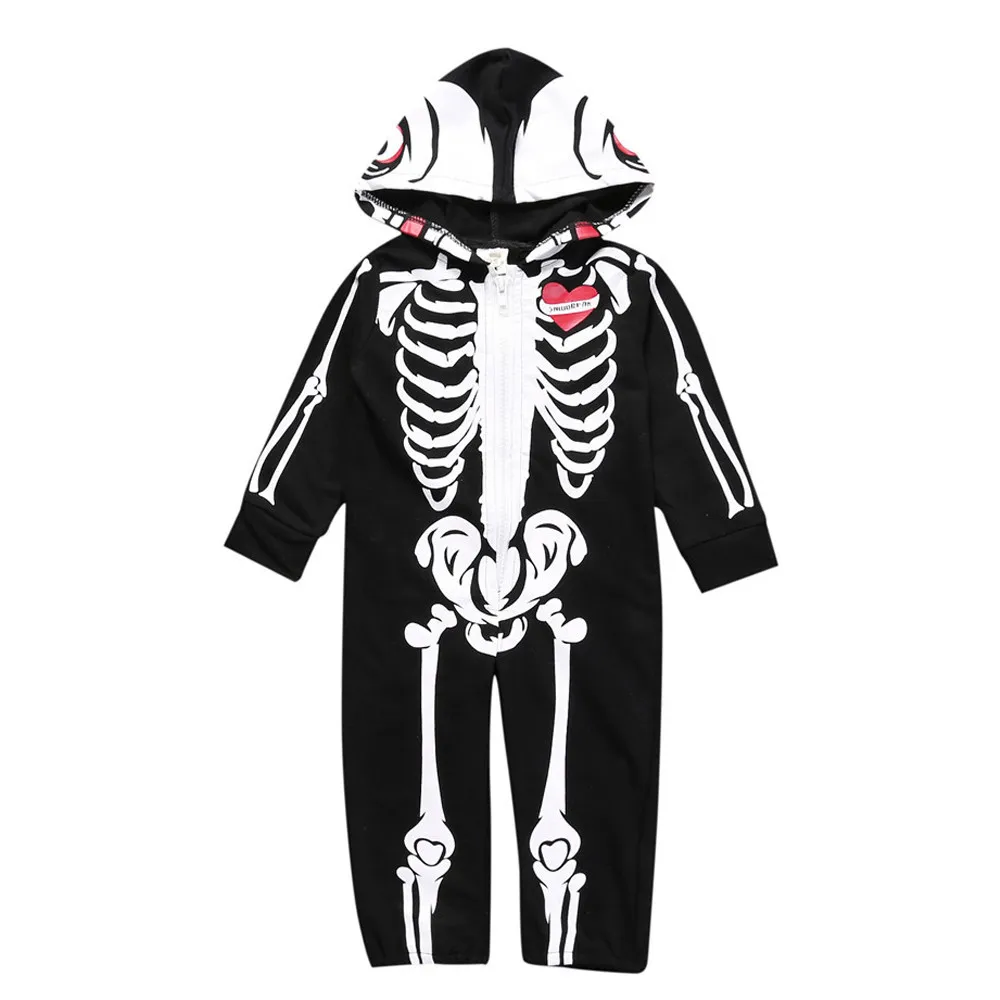 

Toddler Infant Baby Boy Hooded Skull Skeleton Romper Jumpsuit Outfits Clothes Oct 5